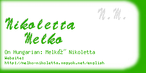 nikoletta melko business card